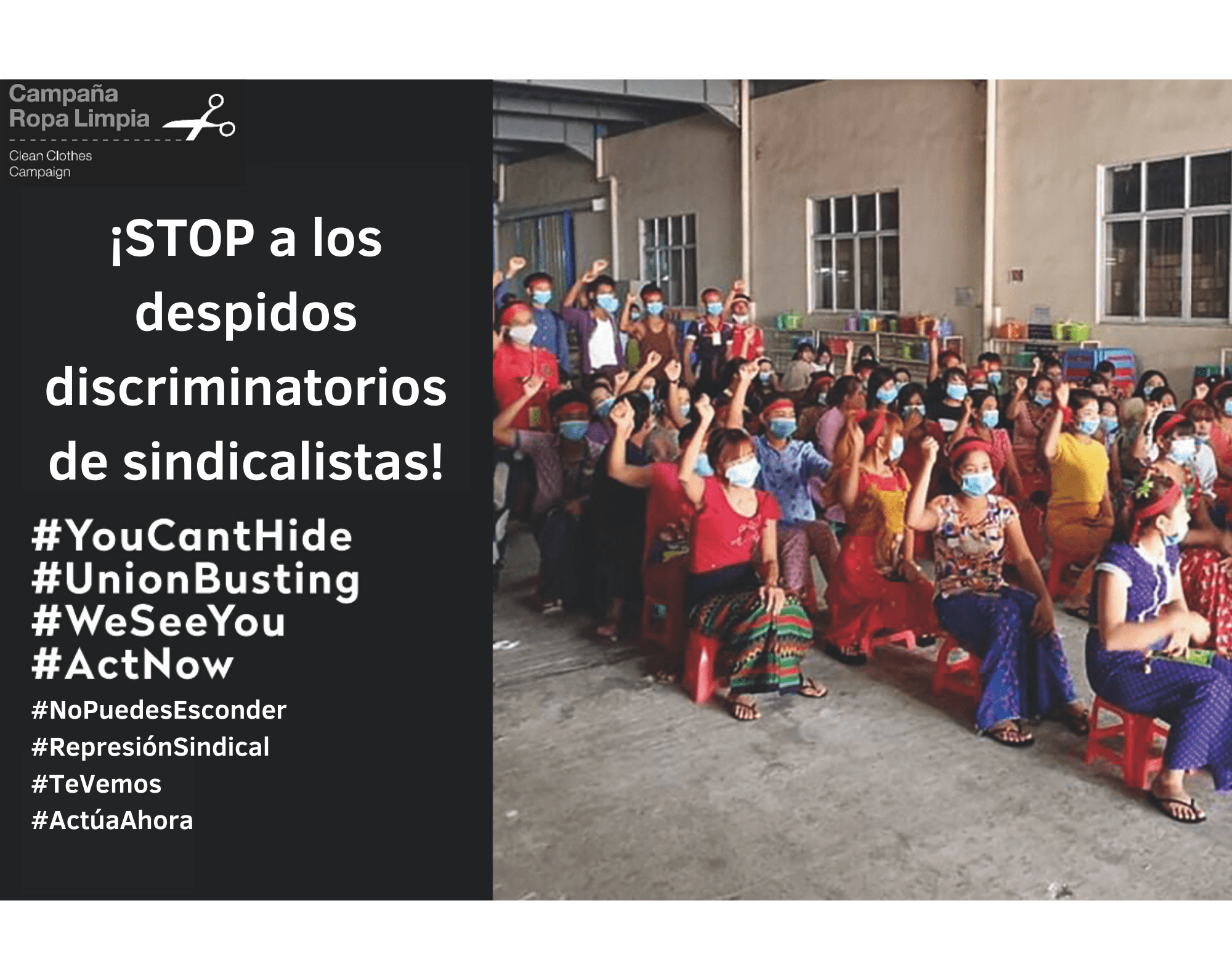 despidos de trabajadoras sindicalizadas en Myanmar despidos de sindicalistas con excusa de covid19