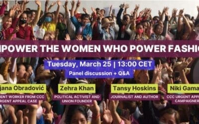 25 de marzo: evento online con 4 mujeres defensoras de los derechos laborales en sector textil