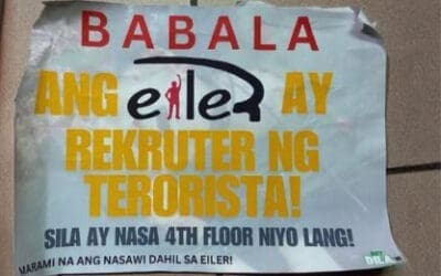 Solidaridad con EILER, entidad defensora de los DDHH, acusada de terrorismo en Filipinas
